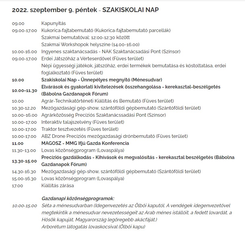 35. Bábolnai Gazdanapok programok 02